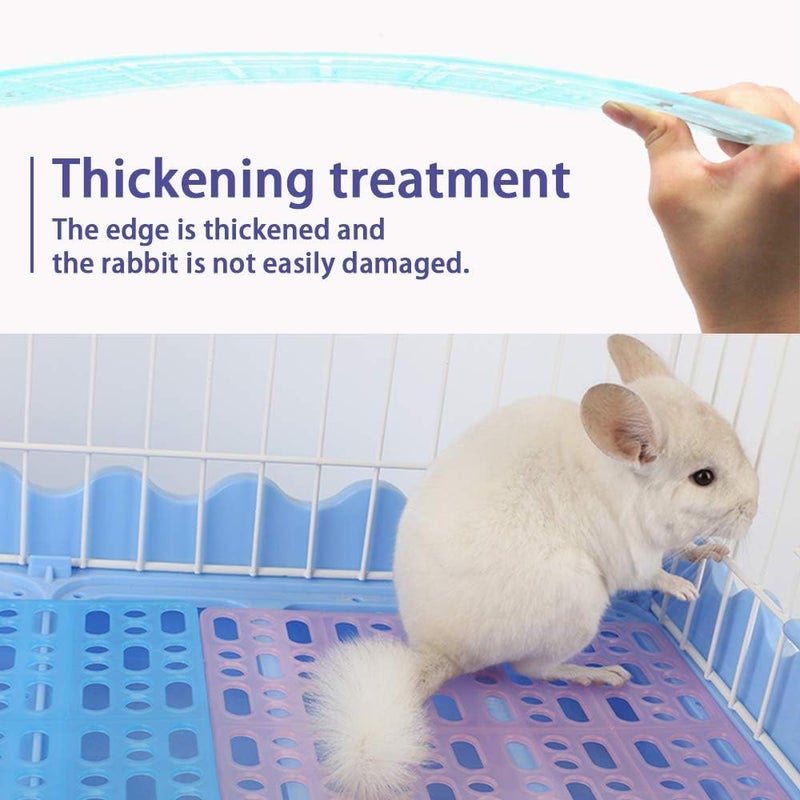Hamiledyi Rabbit Feet Pad Hole Leak Water Design for Plastic Bunny Cage Mat Foot Resting Pads (1 Pink +1 White +1 Blue) - Image 4